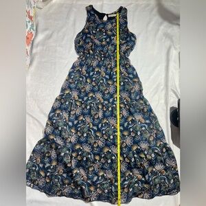 Floral women maxi Dress in Blue and Yellow